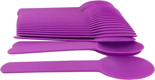Miniatura 7 de MMvolesy Cucharas de plástico desechables de varios colores surtidos con mango ancho, cuchara de yogur congelado, cucharas de helado, cucharas