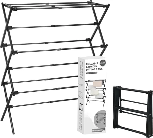 ZOES HOMEWARE Tendedero de ropa | Tendedero plegable de ropa para lavandería | Secadores portátiles plegables pequeños para lavandería | Uso para