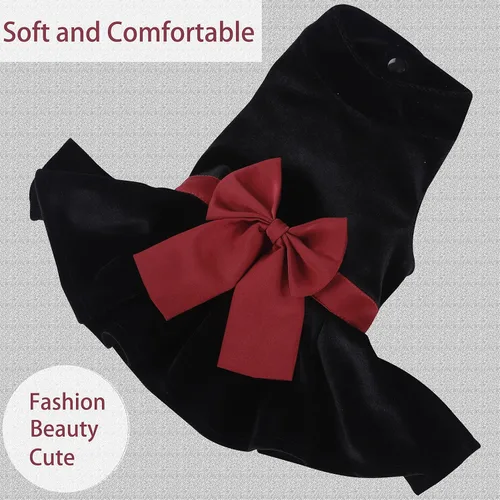Miniatura 3 de Vestidos para Mascotas para Perros Pequeños y Gatos Hembra, Lindo Vestido de Princesa con Lazo para Cachorro, Camisa Falda para Todo Clima, Ropa
