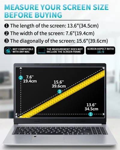 Miniatura 6 de F FORITO Paquete de 2 protectores de pantalla para laptop de 15.6 pulgadas, protector de pantalla de computadora compatible
