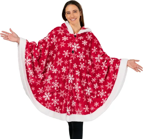 Miniatura 18 de PAVILIA Manta Vestible para Mujeres Adultas, Acogedora Manta Poncho Capa de Vellón de Felpa con Capucha, Chal Súper Suave, Manta Envolvente Angel