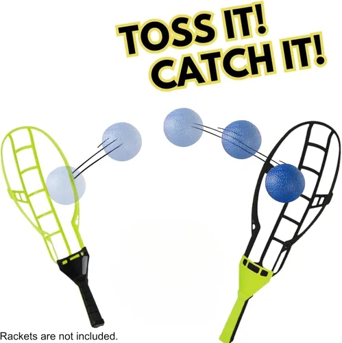 Miniatura 2 de Liberty Imports 6 piezas de repuesto para Trackball Sport Chuck and Catch Ball Lacrosse plástico bolas ligeras de juguete para juegos clásicos