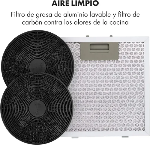 Miniatura 6 de Klarstein Campana extractora de isla colgante, ventilador extractor para islas de cocina, flujo de aire de 558 m³/h, temporizador, ventilador