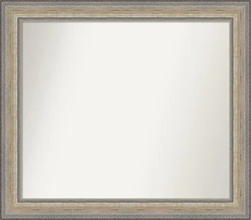 Miniatura 230 de Amanti Art Espejo de baño plateado para sobre fregadero, 28 x 47 pulgadas, espejo rectangular de plata imperial, marco de madera tradicional de gran