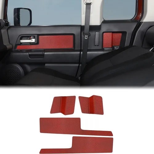 Miniatura 10 de Aunginsy Cubierta de moldura de panel de puerta interior de coche Compatible con Toyota FJ Cruiser 2007-2021 Protección de panel de manija de puerta