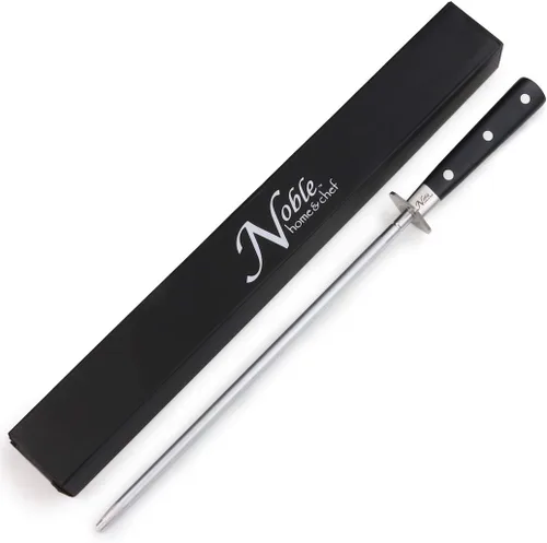 Acero de afilado profesional de 12 pulgadas, magnetizado para mayor seguridad, sin óxido, sin plástico barato. El afilador de cuchillos Noble's 3 Pin