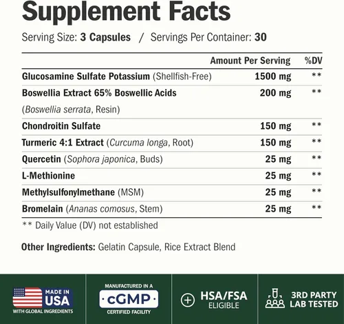 Miniatura 2 de Vimerson Health - Glucosamina condroitina cúrcuma Msm boswellia – Suplemento para el alivio del dolor de articulaciones – Las mejores pastillas