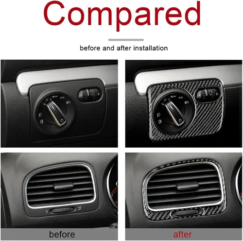 Miniatura 2 de AIRSPEED Adhesivo para panel de salida de aire acondicionado de automóvil y panel de interruptor de faro, ajuste interior para Volkswagen VW Golf 6