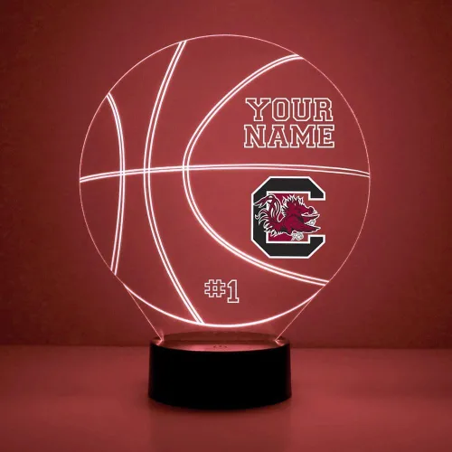 Miniatura 46 de Lámpara de luz nocturna personalizada de la Universidad de Missouri (Mizzou) Tigers con bola de baloncesto y logotipo, letrero LED con control