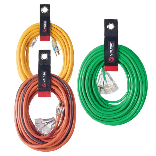 Velcro de varios tamaños, pequeño, mediano, grande, fácil de colgar, correa de cable de extensión de gancho y bucle, paquete con ojales (paquete de