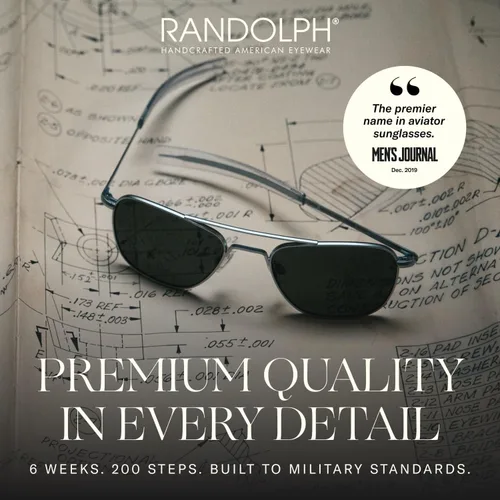 Miniatura 3 de Randolph Eyewear Aviator Sunglasses for Men & Women Non-Polarized & Polarized Lenses, Matte Chrome UV Protection Sunglasses