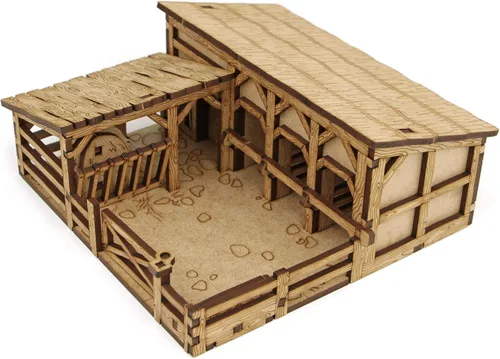 Miniatura 6 de Terreno de Fantasía de Pueblo TowerRex 28mm para Warhammer, Pathfinder, D&D