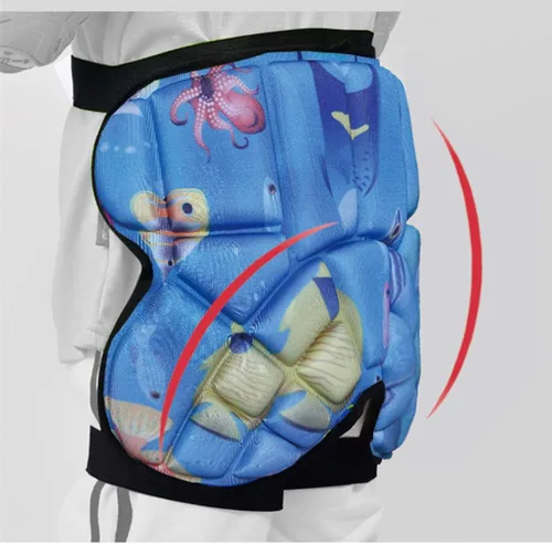 Miniatura 4 de Topeter Pantalones cortos de protección de cadera para niños, almohadilla protectora para el trasero, protector deportivo Azul