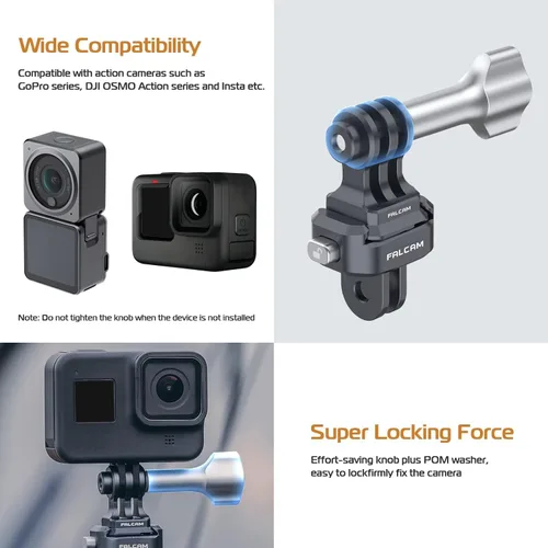 Miniatura 5 de ULANZI Falcam F22 Kit de liberación rápida para cámara de acción y DJI OSMO - Adaptador de montaje de cámara de acción de aluminio convertido a