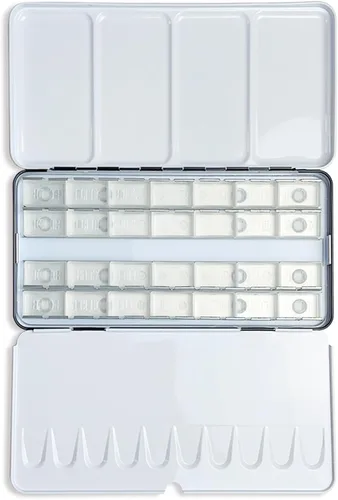 Miniatura 18 de 150 piezas de plástico transparente vacío para acuarelas – 0.07 onzas líquidas de capacidad, bandejas de pintura recargables para acuarelas sólidas