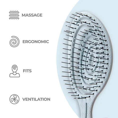 Miniatura 3 de Ninabella Cepillo desenredante para cabello para mujeres y hombres, no tira, cepillos alisadores para cabello lacio y rizado, cepillo desenredante