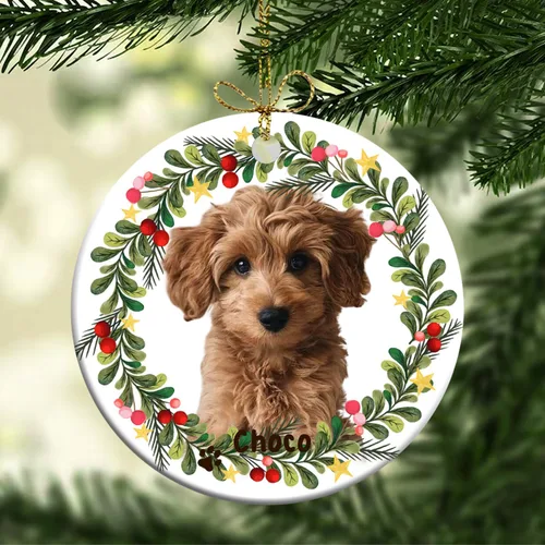 Miniatura 5 de Adorno personalizado para foto de perro, adorno de Navidad personalizado para mascotas 2023, regalos de Navidad personalizados para cachorros