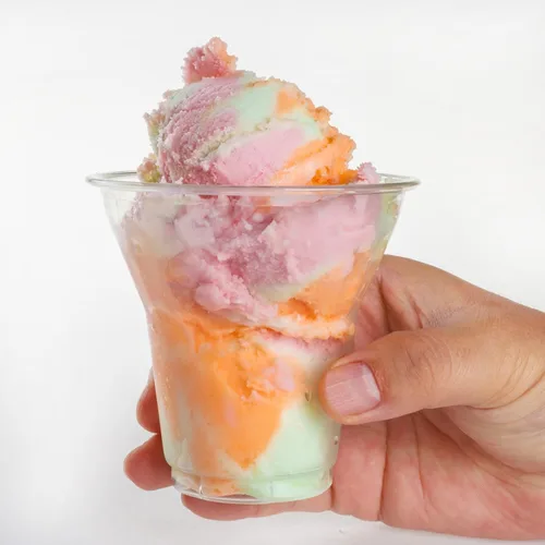 Miniatura 10 de Golden Apple, 101ml-30 juegos de vasos de plástico transparente para helado, cuenco para aperitivos con tapas de cúpula sin agujero
