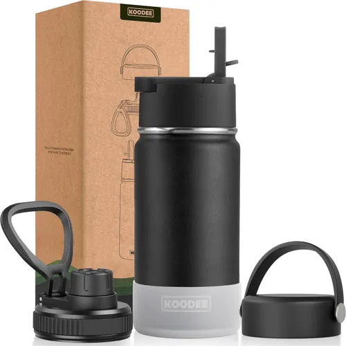 Miniatura 38 de koodee Insulated Water Bottle, 32 oz Stainless Steel Double Wall Vacuum Wide Mouth Sport Bottle with Leakproof Spout Lid (Navy)