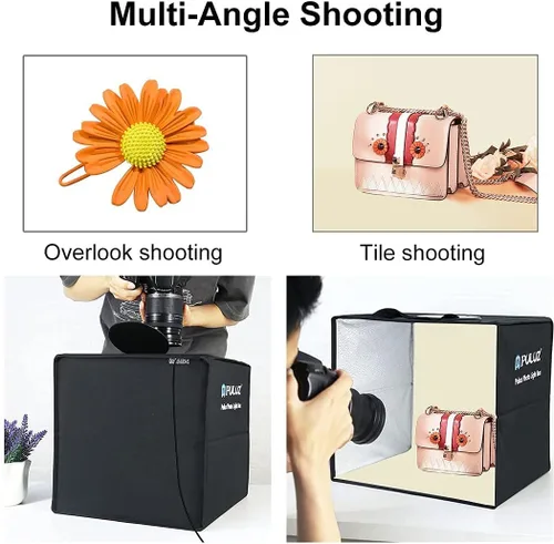 Miniatura 9 de Caja de luz, PULUZ 11.8"/30cm Caja de luz para estudio fotográfico, caja de luz portátil con brillo ajustable, caja de luz profesional plegable