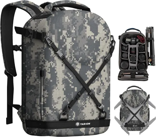 Miniatura 13 de TARION Mochila para cámara Slim Photography - Bolsa compacta para cámara réflex digital de 12.5 L con acceso lateral compartimento para laptop de 14