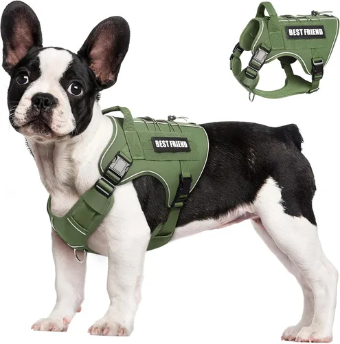 Miniatura 21 de Arnés Táctico para Perros Talla Pequeña, Sin Tirones Chaleco Militar para Perros con Asa, Arnés Reflectante de Servicio Pesado para Mascotas