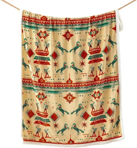 Miniatura 19 de Indigo Hill by HiEnd Accents Acadia - Manta de sherpa con estampado de pinos bosques, naturaleza, bosque, montaña, manta occidental para acampar al