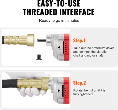 Miniatura 5 de VEVOR Vibrador de concreto manual, vibrador eléctrico de 800W 13000 VPM, herramienta eléctrica de vibración de concreto con vara de 6.6 pies / 2m