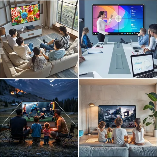 Miniatura 6 de Pantalla de proyector portátil para exteriores 120 pulgadas: 16:9 4K HD Pantalla de proyección plegable y antiarrugas Soporte de pantalla