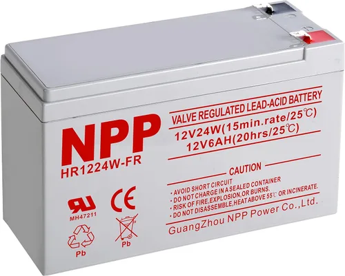 NPP Batería HR1224W de 12 V 6 Ah, batería de repuesto de UPS AGM de alta velocidad de 144 W con terminales F2, compatible con APC RBC154, BE600M1,