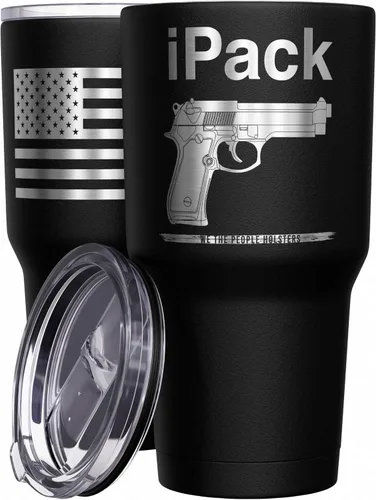 Miniatura 52 de We The People Holsters - Momma Bear - Vaso de café - Taza de viaje de café con bandera americana - Vaso grabado - Vaso termo doble - 30 onzas