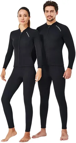 Miniatura 4 de Traje de neopreno de dos piezas de neopreno de 0.079 pulgadas, traje de buceo para hombres y mujeres, buceo