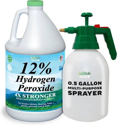 Miniatura 12 de Nature's Freedom 12% de peróxido de hidrógeno, H2O2 de grado alimenticio y agua purificada solamente, solución de 1 galón