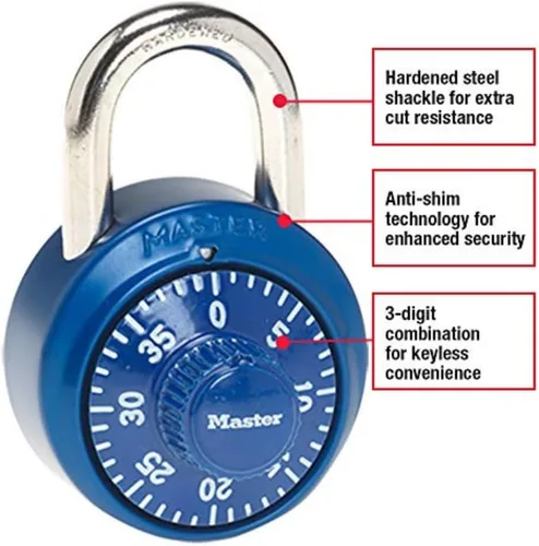 Miniatura 2 de Master Lock 1530DCM Locker Lock Combination Padlock, 1 Count (Pack of 1) Colors May Vary