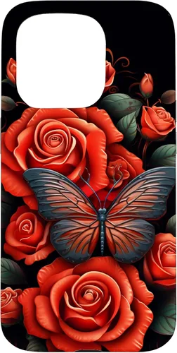 Miniatura 14 de Cute Butterfly Red Floral Flower Butterfly Rose Case for iPhone 17