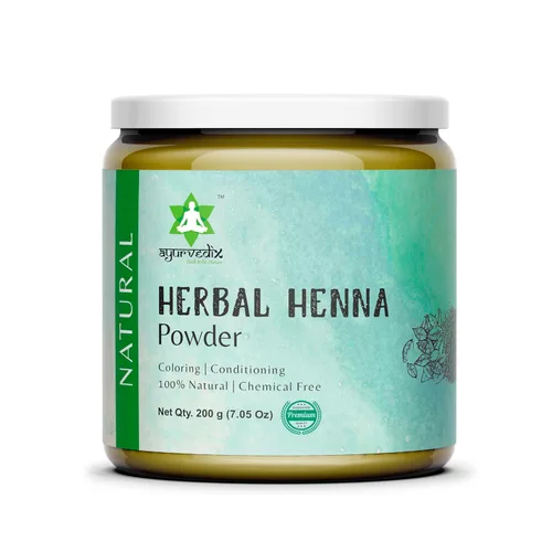 Polvo de henna natural a base de hierbas para el cabello, color y acondicionador sin químicos con amla, shikakai, hibisco y meti; 7.05 oz - Paquete