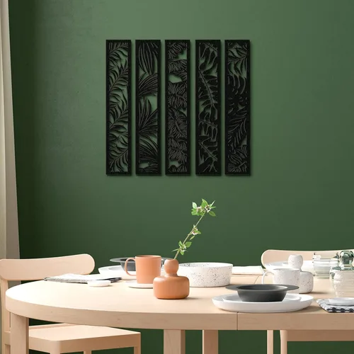 Miniatura 6 de Blulu 5 piezas de arte de pared de madera hueca para decoración de pared, paneles de madera para decoración del hogar, dormitorio, sala de estar