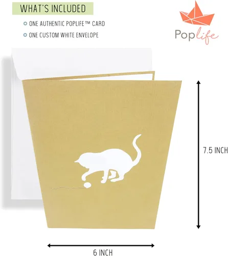 Miniatura 7 de PopLife Tarjeta desplegable 3D de gatos jugando en el sofá, tarjeta de felicitación de papel para amantes de los gatos, día de la madre, cumpleaños
