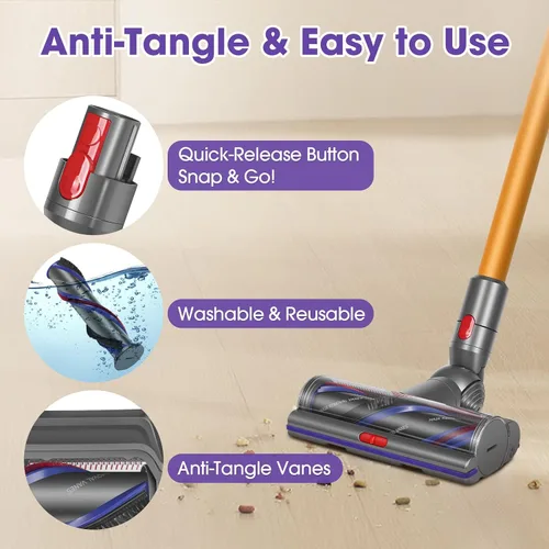 Miniatura 4 de Cabezal limpiador mejorado de alto par para Dyson V11 V15 Control de succión, antienredos, limpieza profunda, bueno para alfombras y suelos duros