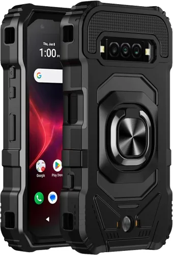 Miniatura 2 de SOGA Funda compatible con Kyocera DuraForce Pro 3 con protector de pantalla de vidrio templado [grado militar] anillo de montaje en automóvil