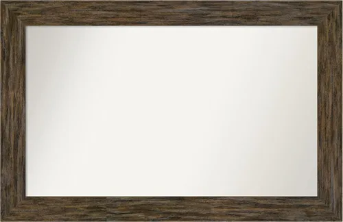Miniatura 58 de Amanti Art Espejo personalizado, espejo de baño marrón Fencepost, espejo de pared o espejo de tocador de baño sobre el fregadero (27 x 27 pulgadas)