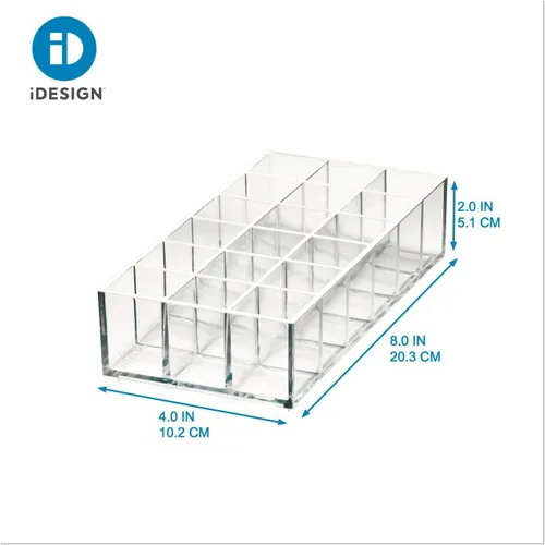 Miniatura 4 de iDesign The Sarah Tanno Collection - Organizador de lápiz labial de plástico, 8 x 4 x 2 pulgadas, transparente