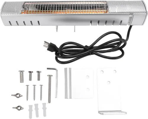 Miniatura 5 de 1500W Infrared Outdoor Electric Space Heater, IP65 30 Square Meters Coverage, 3S Fast Heating for Indoor Outdoor Wall, Ideal for Home Backyard