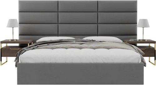 Miniatura 8 de Vänt - Paneles tapizados de cabecera para montar en la pared, diseño Isabelle, 60 x 23 pulgadas, configuración de 4 paneles individuales, Cuero