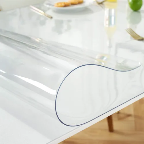 Miniatura 52 de Protector de mesa transparente de 12 x 36 pulgadas, 1.5 mm de grosor, cubierta de mesa de plástico impermeable, protector de mesa transparente