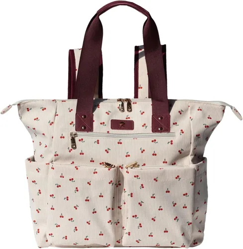 Miniatura 20 de ESVAN Bolsa de pañales Totepack Mochila 2 en 1 para mujer, multifuncional, de gran capacidad, con bolsillos aislados, viaje Multifunctional Rosa