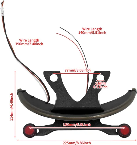Miniatura 4 de Soporte de luz trasera de lente ahumada ámbar LED Fender para Victory Vegas 2003-2017