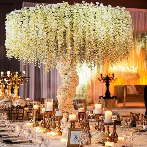 Miniatura 7 de Paquete de 12 guirnaldas de vides de flores de glicina, cuerdas de flores artificiales de 3.75 pies, flores colgantes falsas, flores de guirnalda