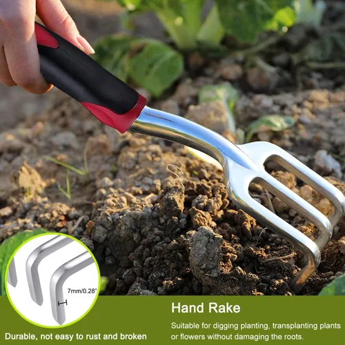 Miniatura 8 de FANHAO Herramientas de jardinería resistentes de 3 piezas + varita de manguera de jardín con control de pulgar