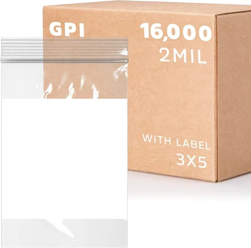 Miniatura 19 de GPI - Mini bolsas con cremallera de 1 x 1 pulgada, paquete de 1000 bolsas de plástico transparente con cierre con cremallera con bloque blanco